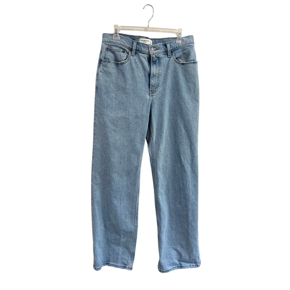 Abercrombie 90s Relaxed Jeans High Rise Light Wash Straight 30/10
